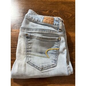 American Eagle Jeggings Womens Size 2 Light Wash Super‎ Stretch Jeans
